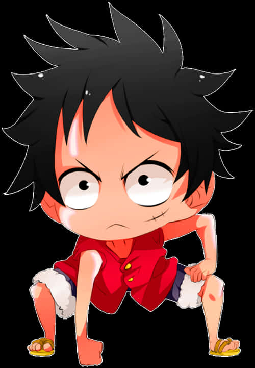 Chibi Luffy One Piece Karakter Muurpapier