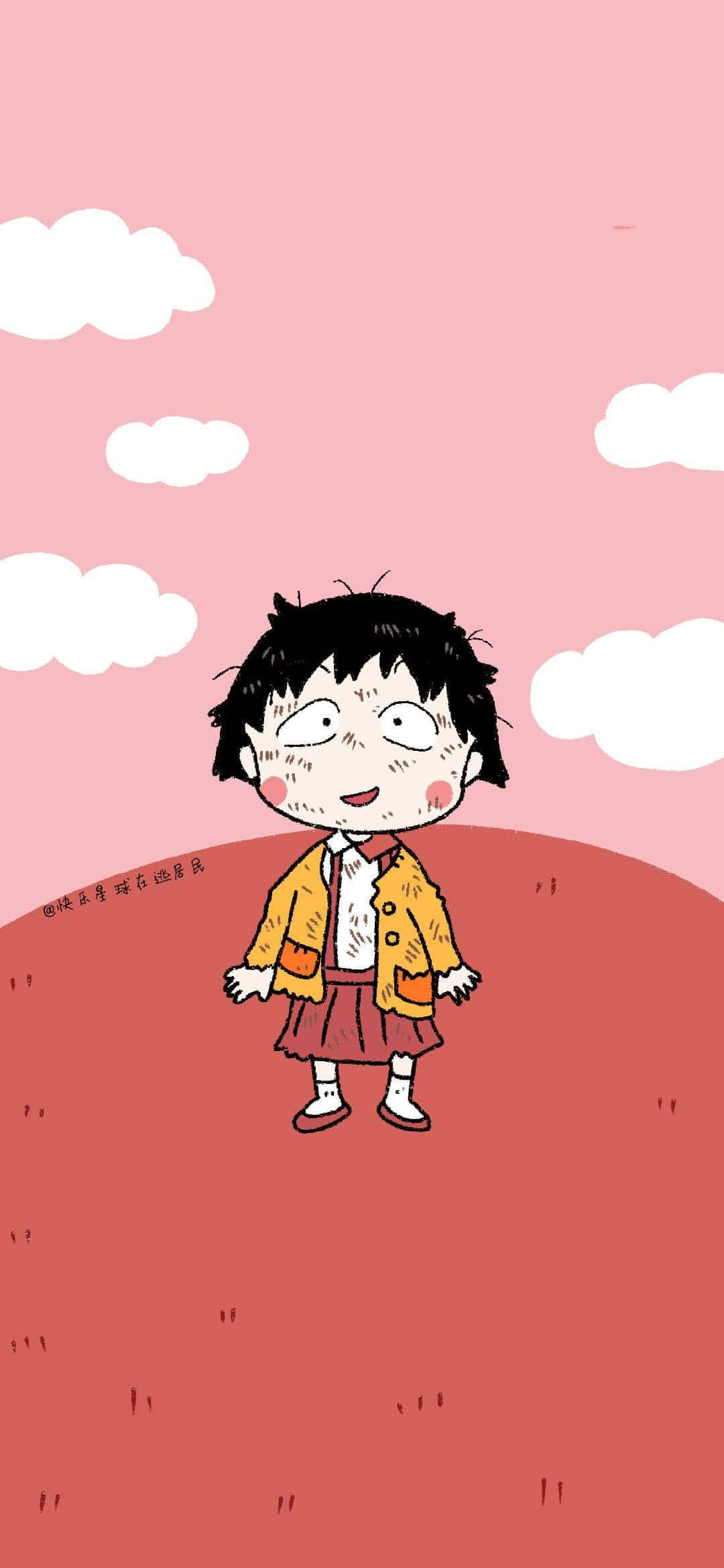 Chibi Maruko Chan-agtergrond Muurpapier