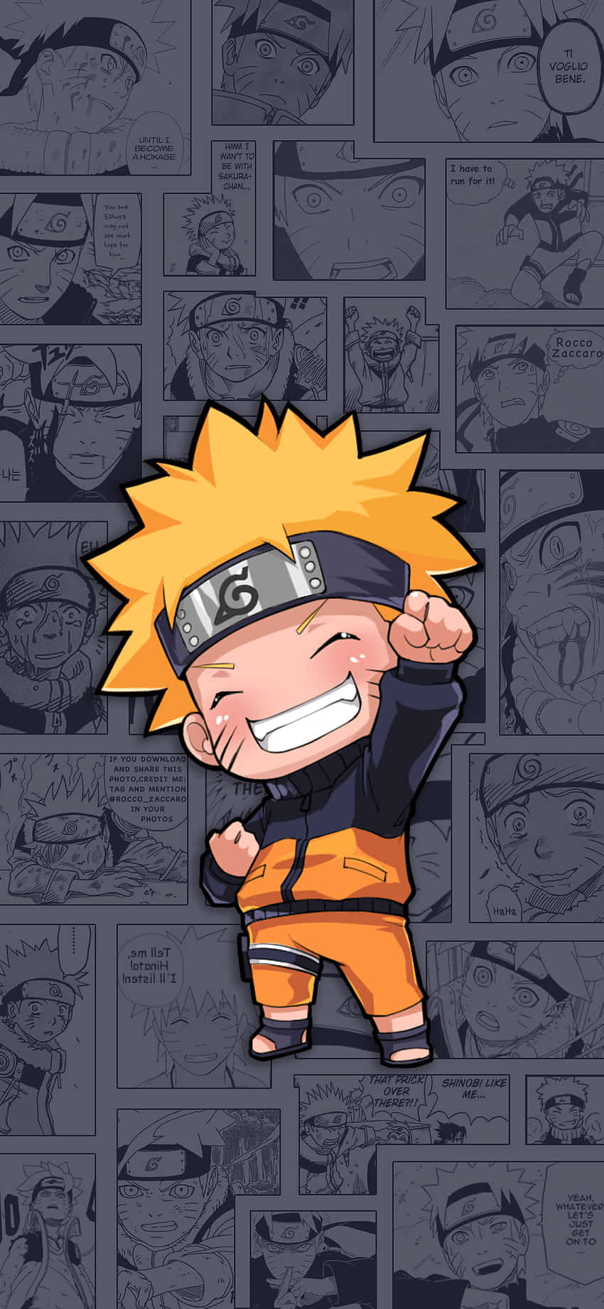 Chibi Naruto Estetiese Foon Muurpapier