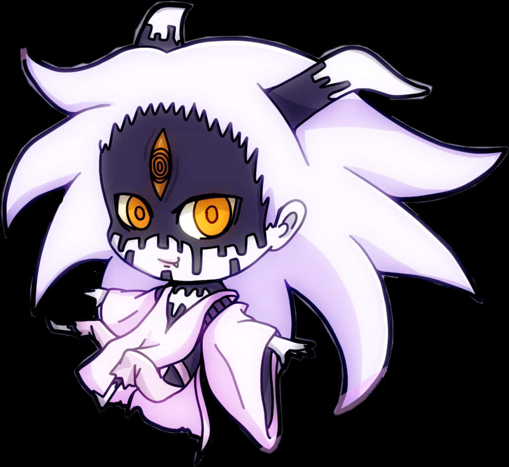 Chibi Spookagtige Karakter Kuns Muurpapier