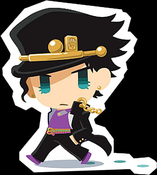 Chibi-styl Jotaro Kujo Muurpapier