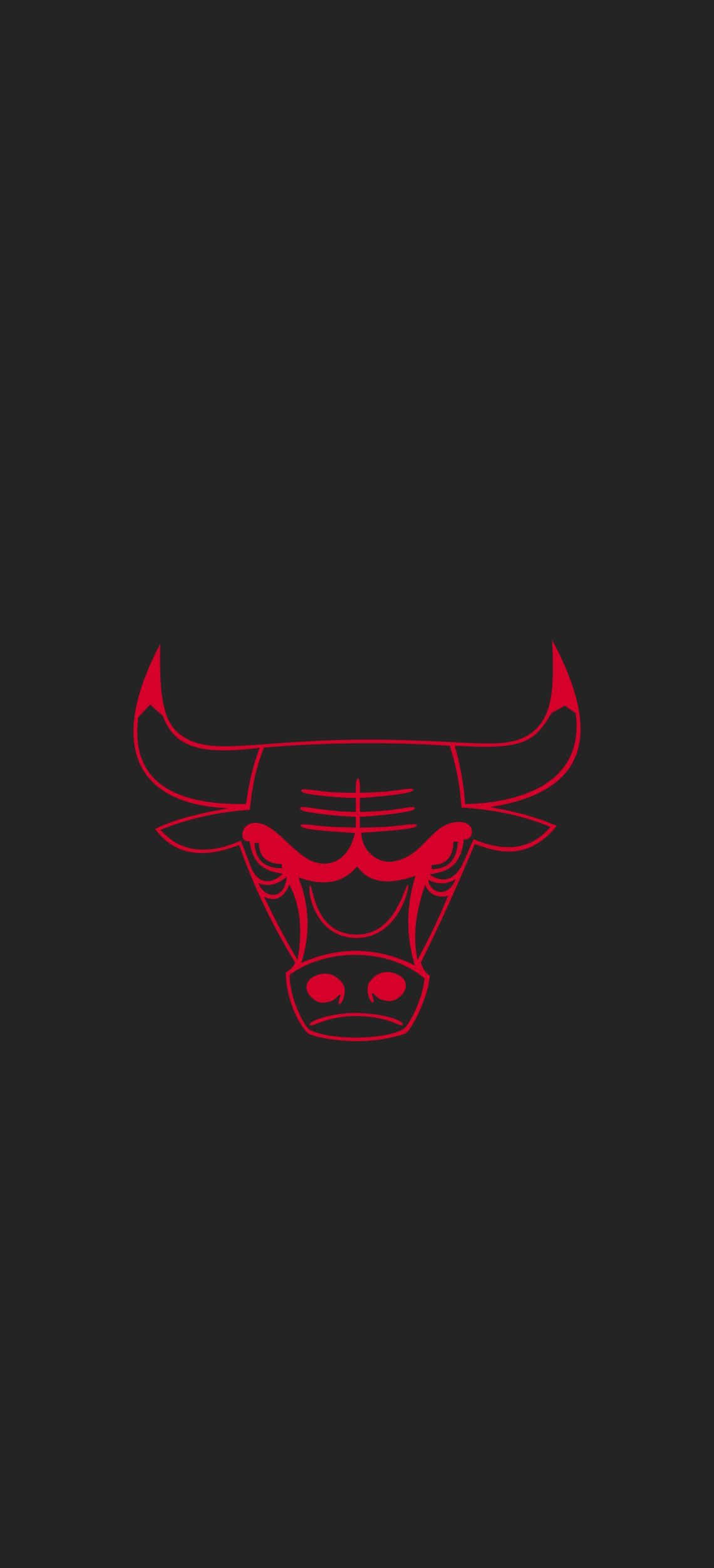Chicago Bulls Neonrooi Foon Muurpapier