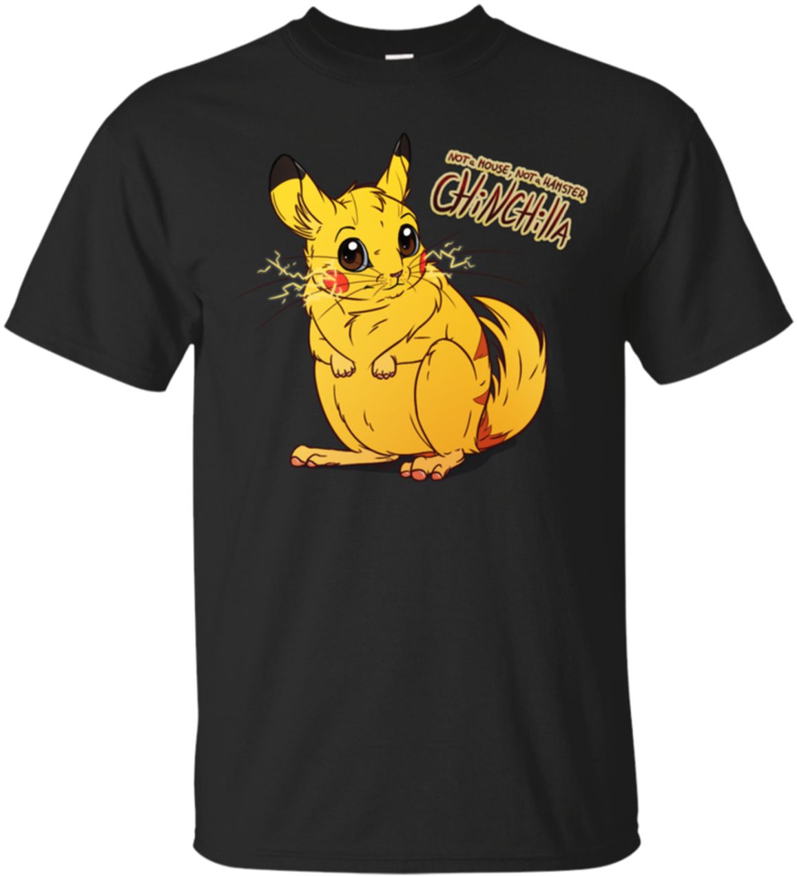 Chinchilla Karikatuur Swart T-hemp Ontwerp Muurpapier