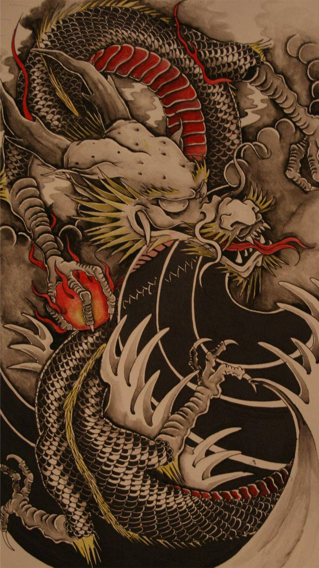 Chinese Dragon vir iPhone Skerms Muurpapier