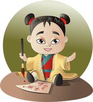 Chinese Kalligrafie Tekenprentkarakter Muurpapier