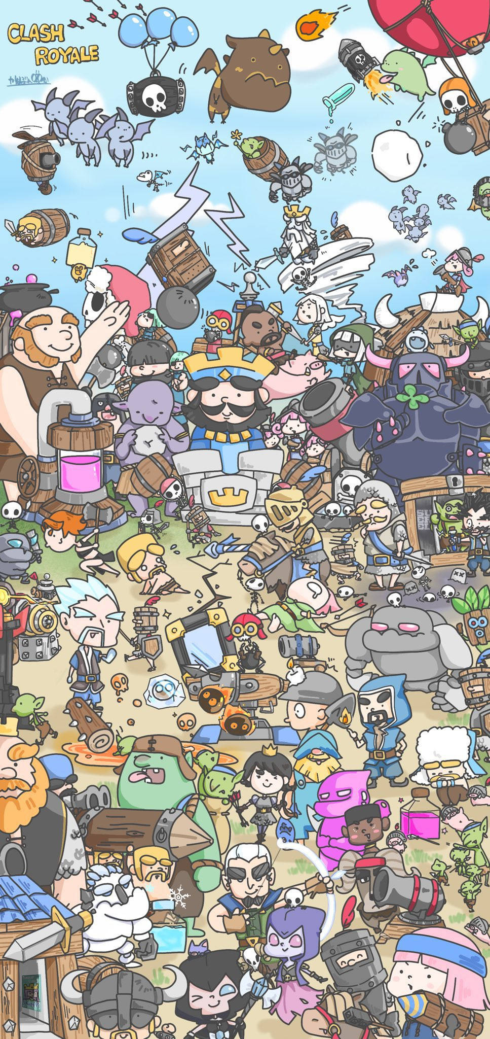 Clash Royale Doodle Karikatuur Muurpapier