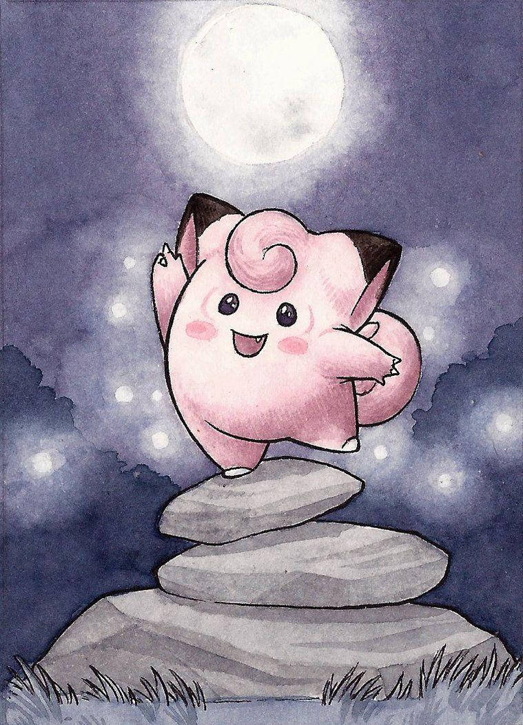Clefairy Dans in Volmaan Muurpapier