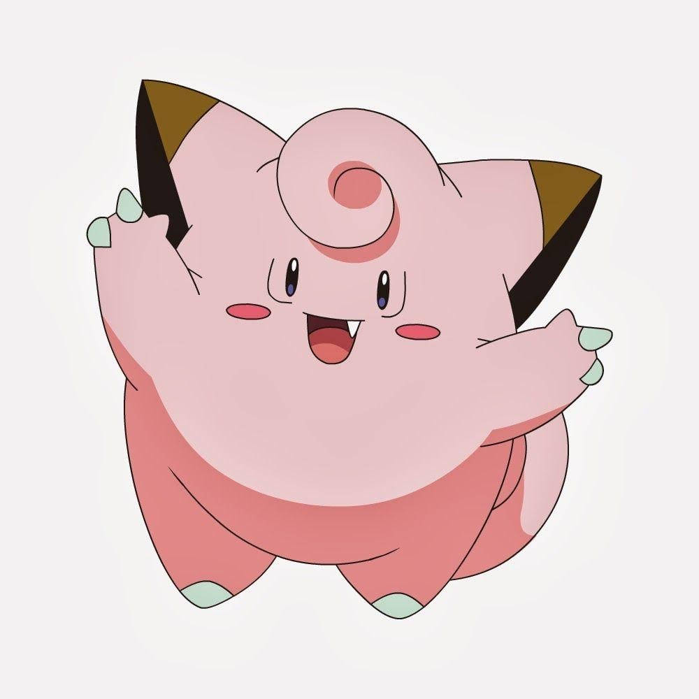 Clefairy in sy kenmerkende pose Muurpapier