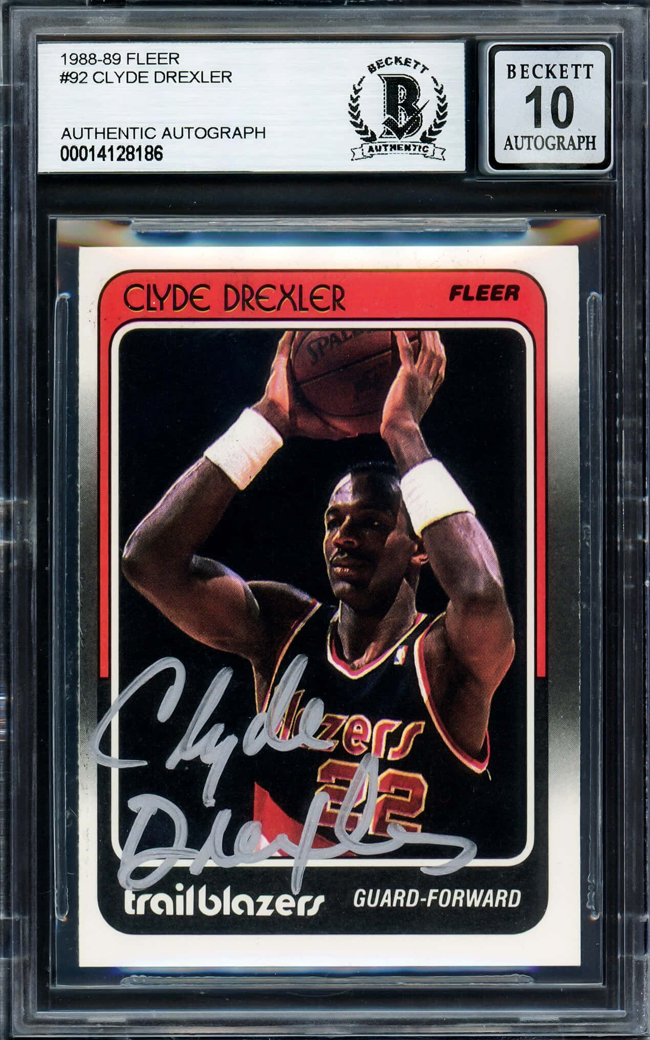 Clyde Drexler NBA Outentieke Getekende Fotokaart Muurpapier