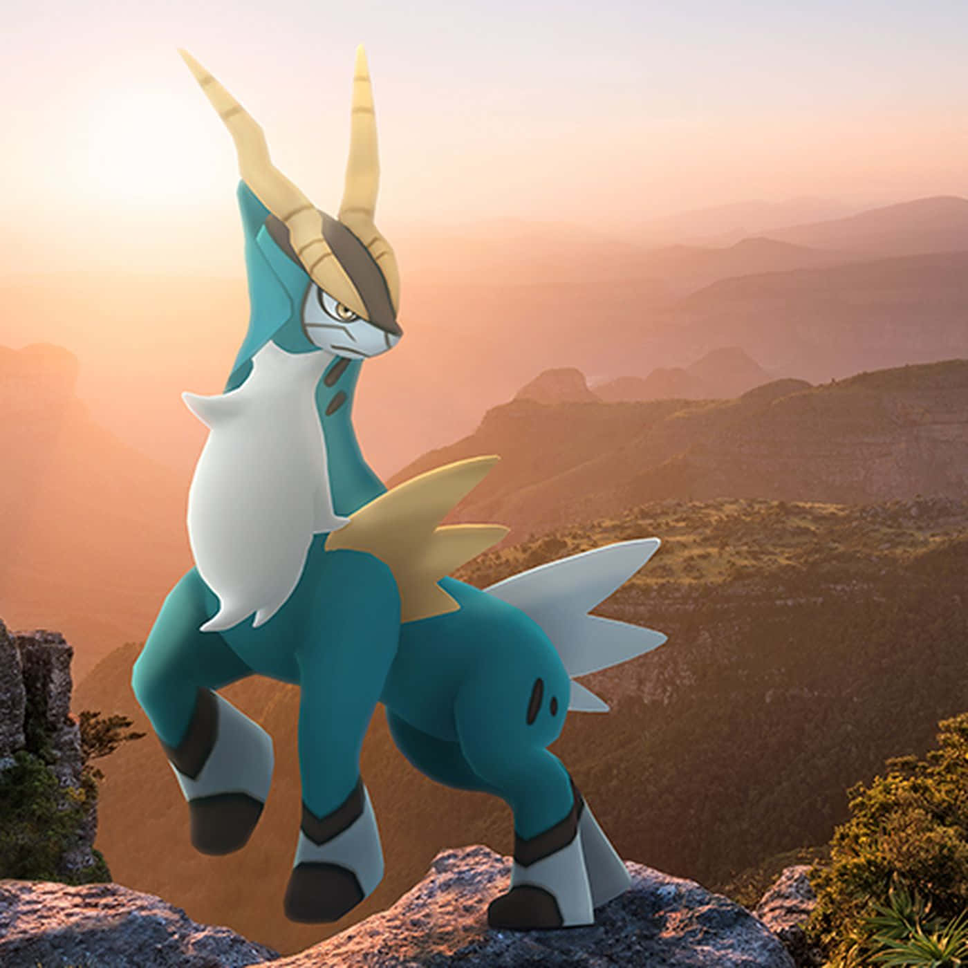 Cobalion op 'n Rots Muurpapier