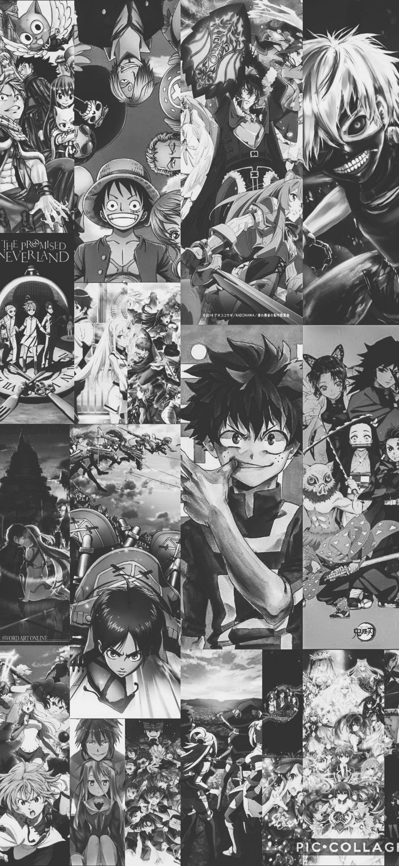Collage Estetiese Anime iPhone Muurpapier