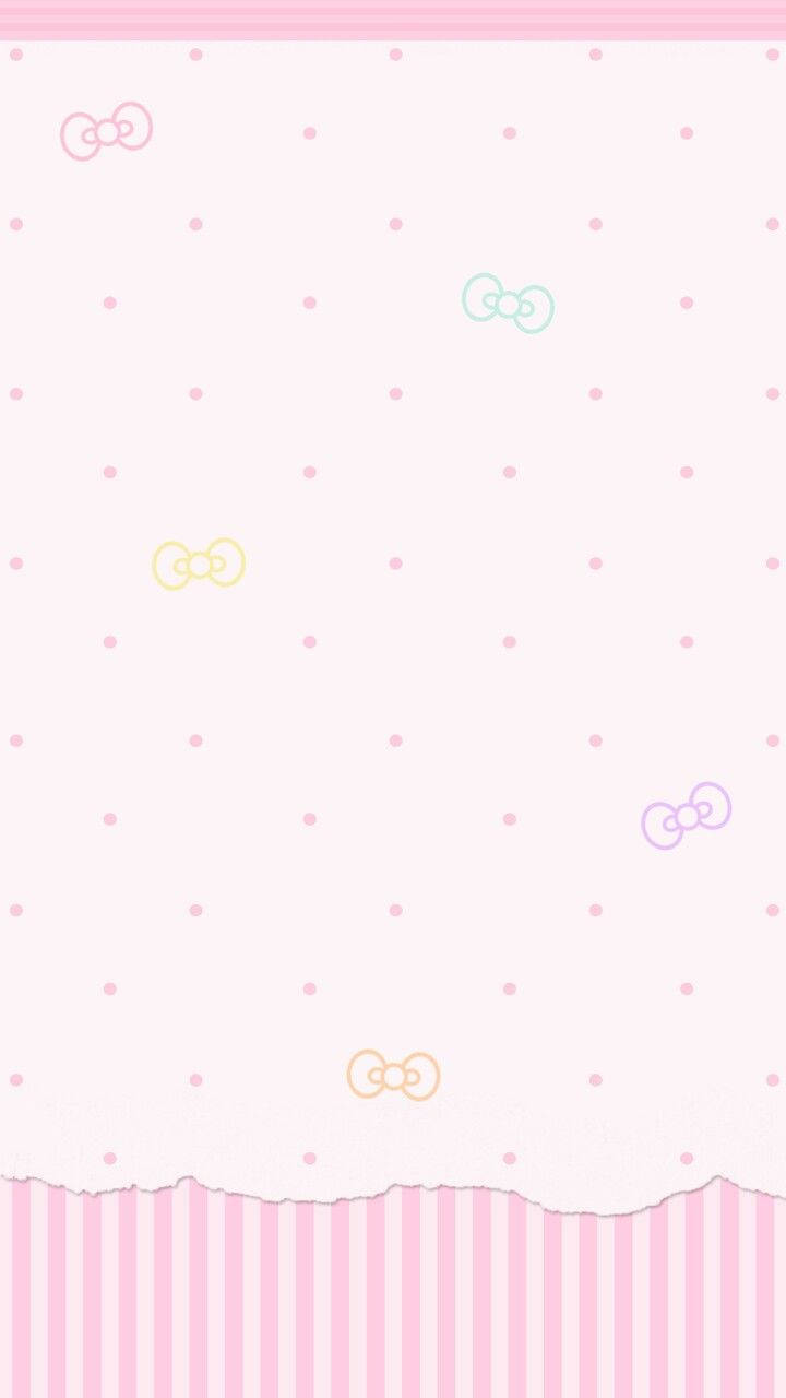 Collage Van Strikkies Op Kawaii Pienk Agtergrond Muurpapier