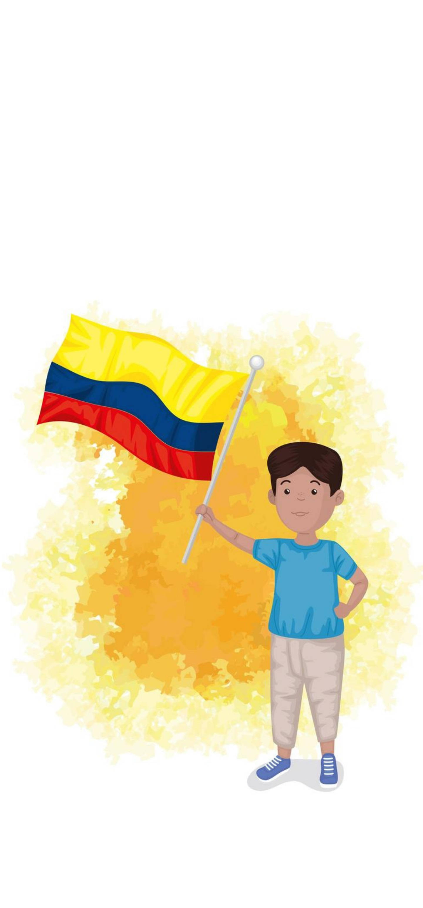 Colombia Vlag Grafika Muurpapier