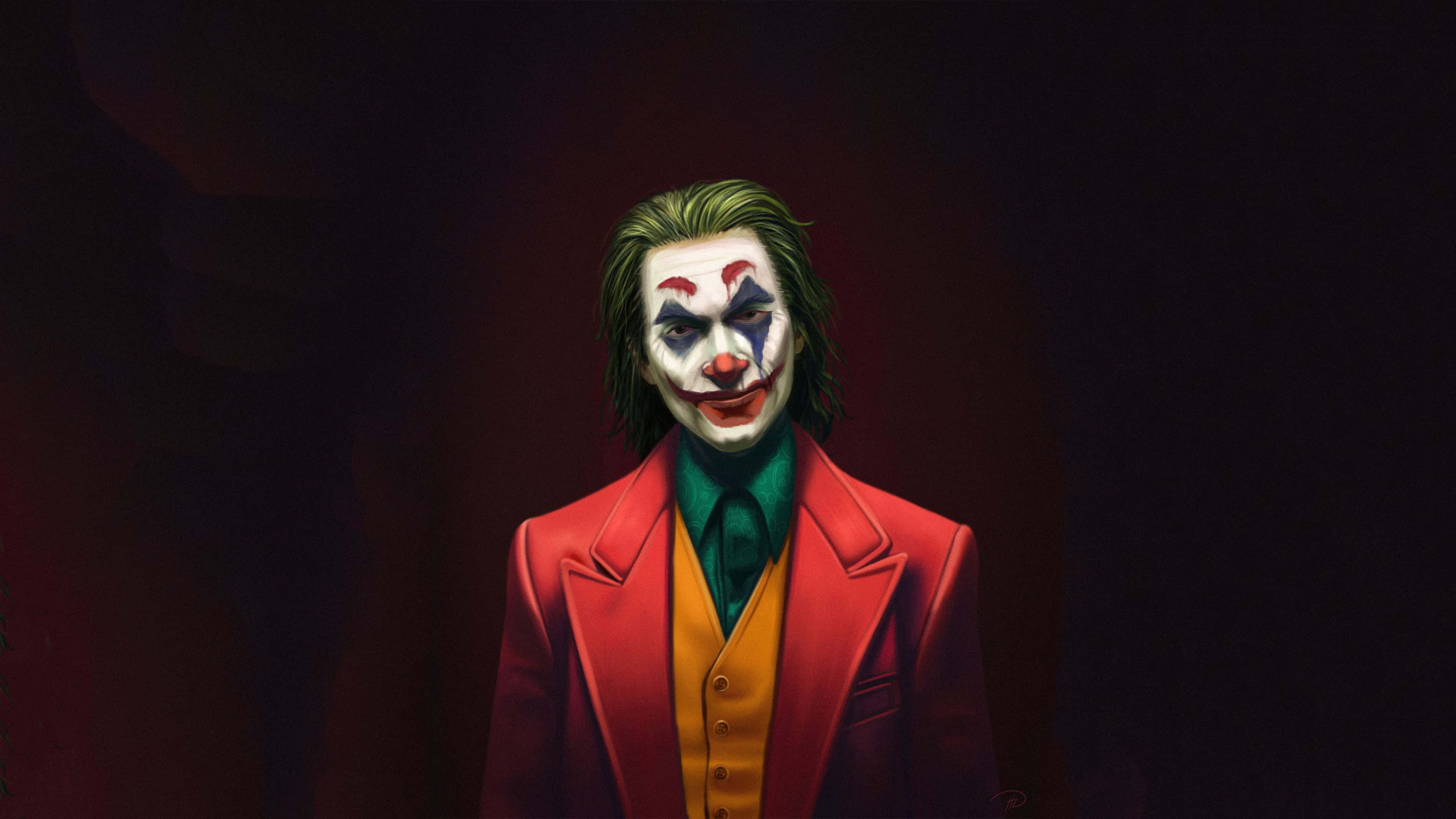 Cool Joker Kop Skuins Muurpapier