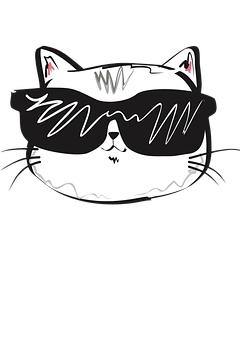 Cool Kat met Sonbril Muurpapier