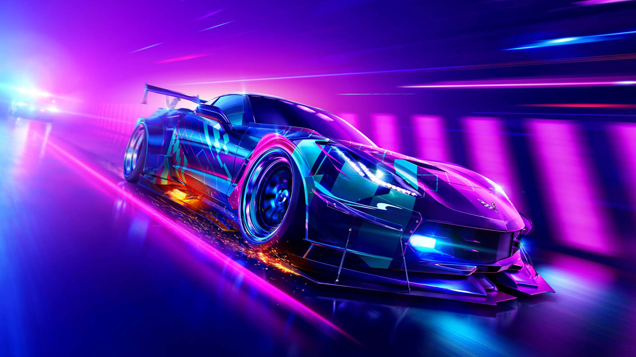 Cool Motor Chevrolet Corvette Muurpapier