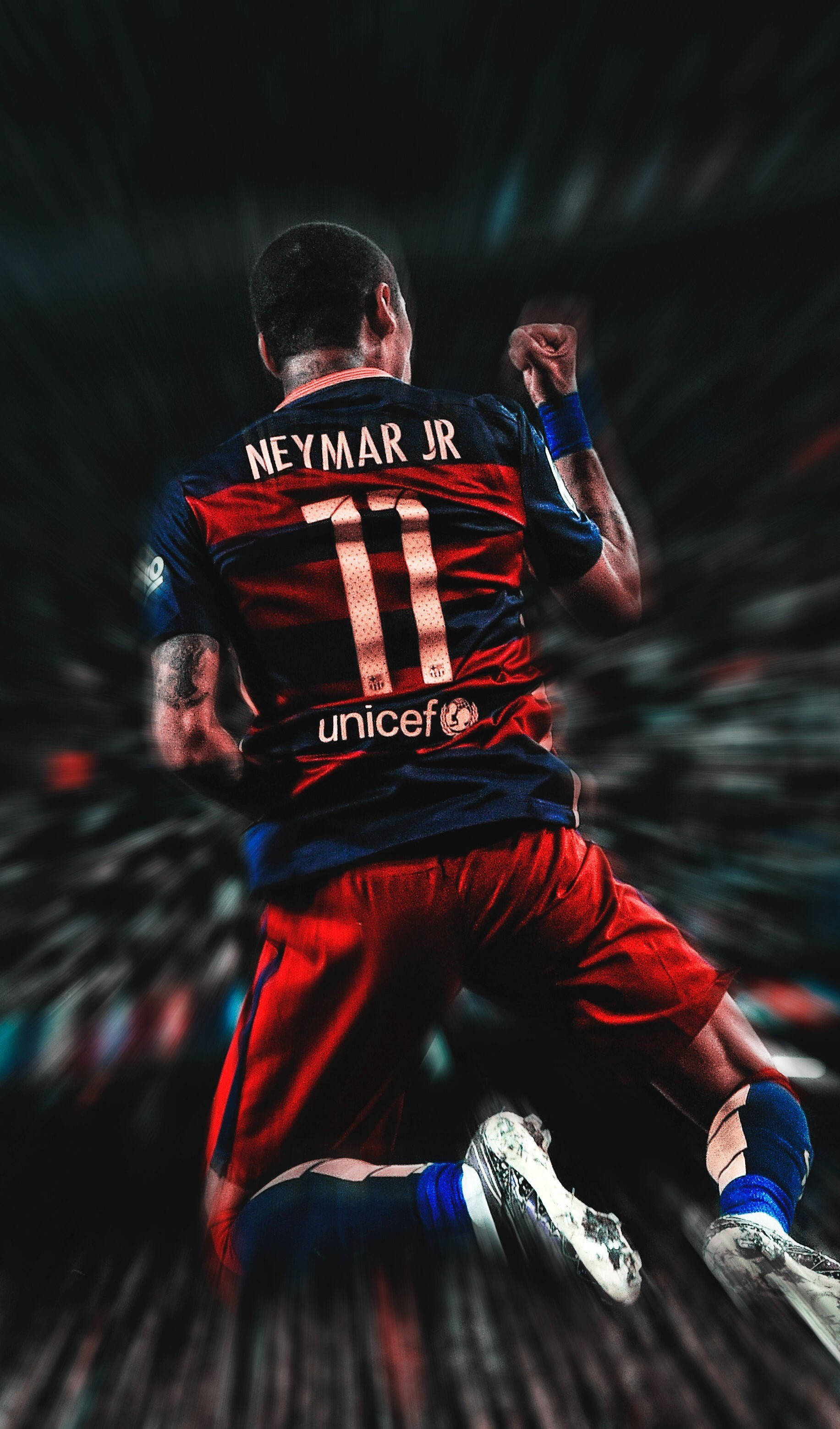 Cool Neymar Jr Springaksie Muurpapier