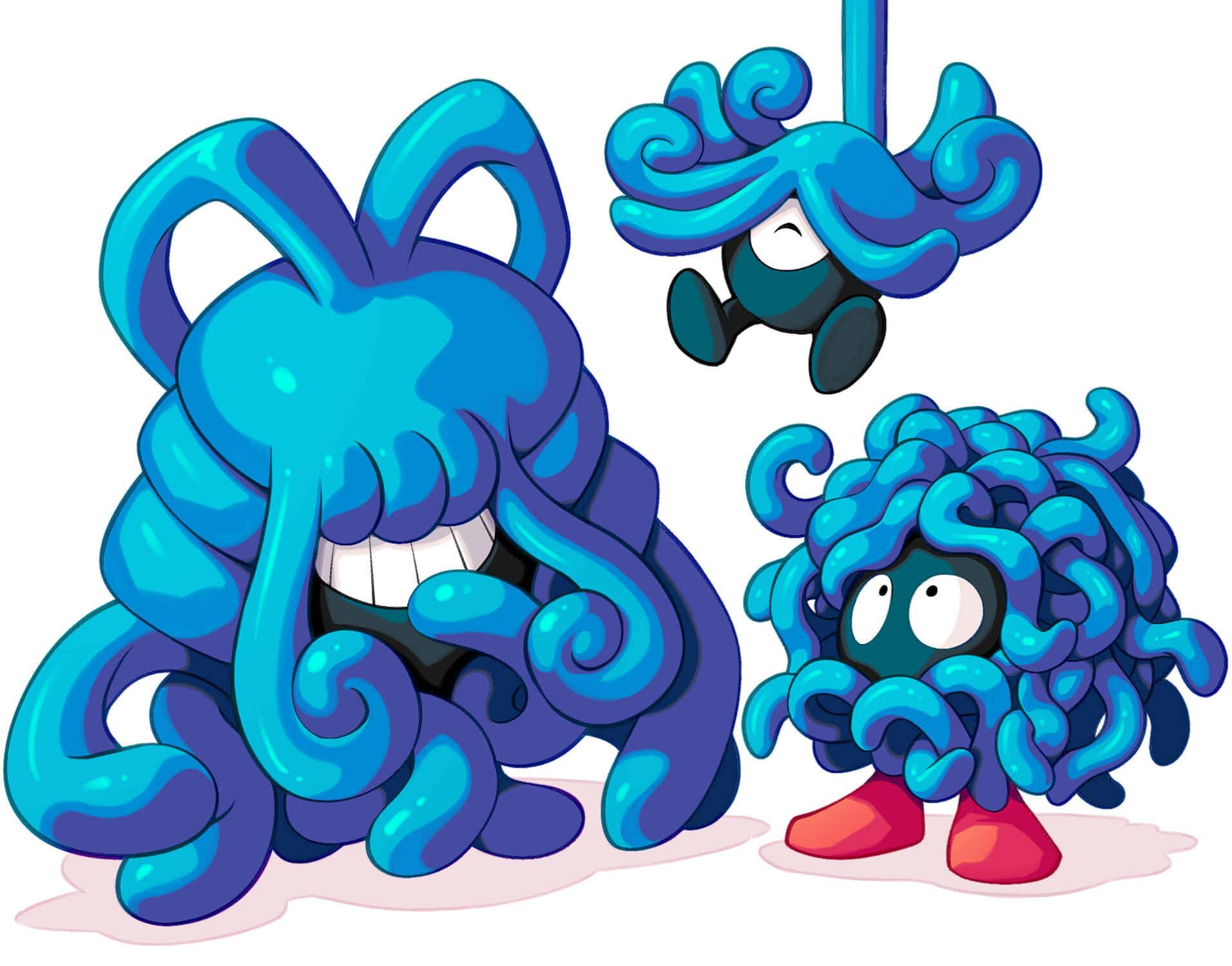 Cool Tangela Evolusie Fan Kuns Muurpapier