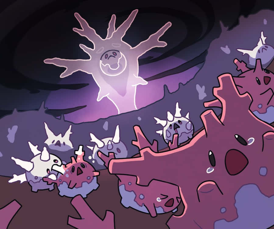 Corsola hardloop weg van Cursola Muurpapier
