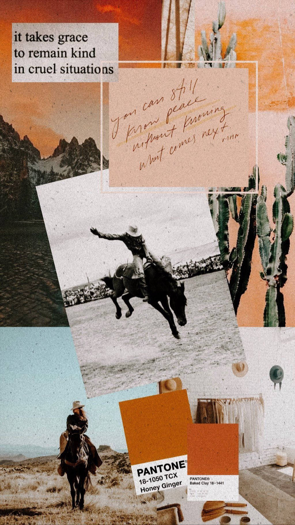 Country Westelike Collage Bulry Muurpapier