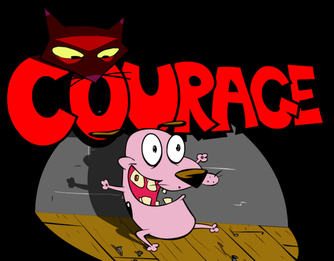 Courage The Cowardly Dog-spotlig Muurpapier