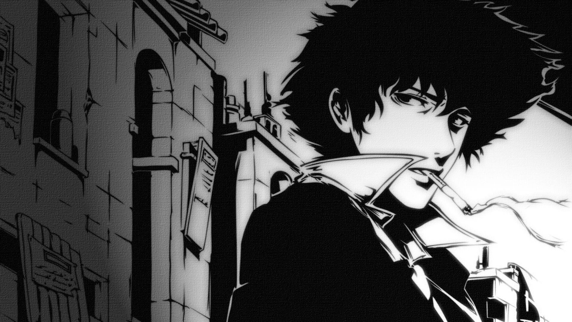 Cowboy Bebop Donker Anime Estetikus Werkskerm Muurpapier