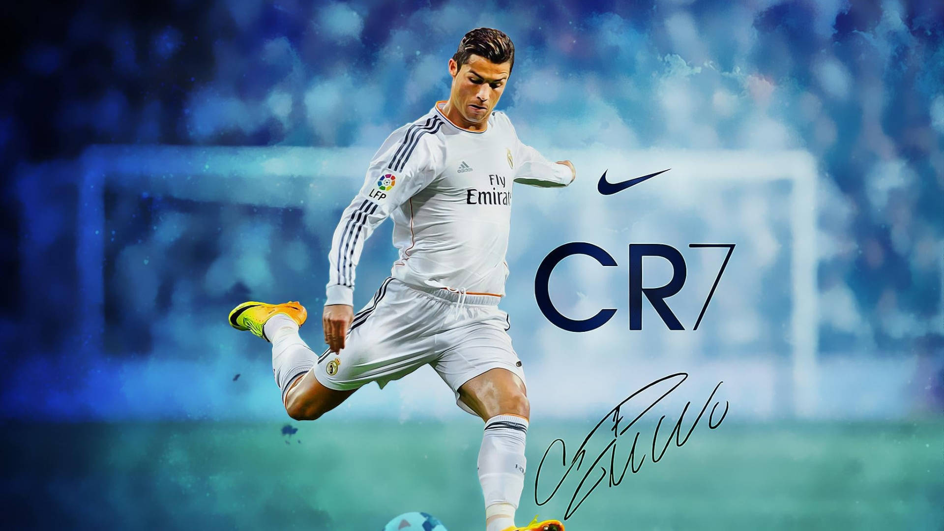 CR7 HD abstrakte blou agtergrond Muurpapier