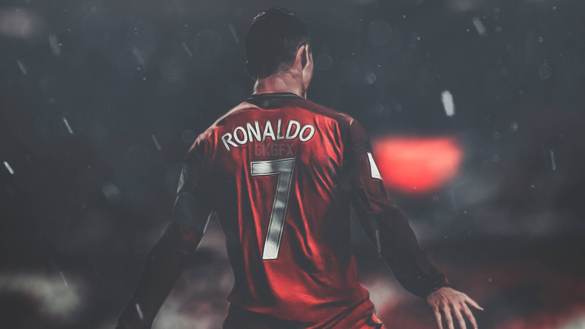 CR7 HD Sokkelwedstryd Reën Muurpapier