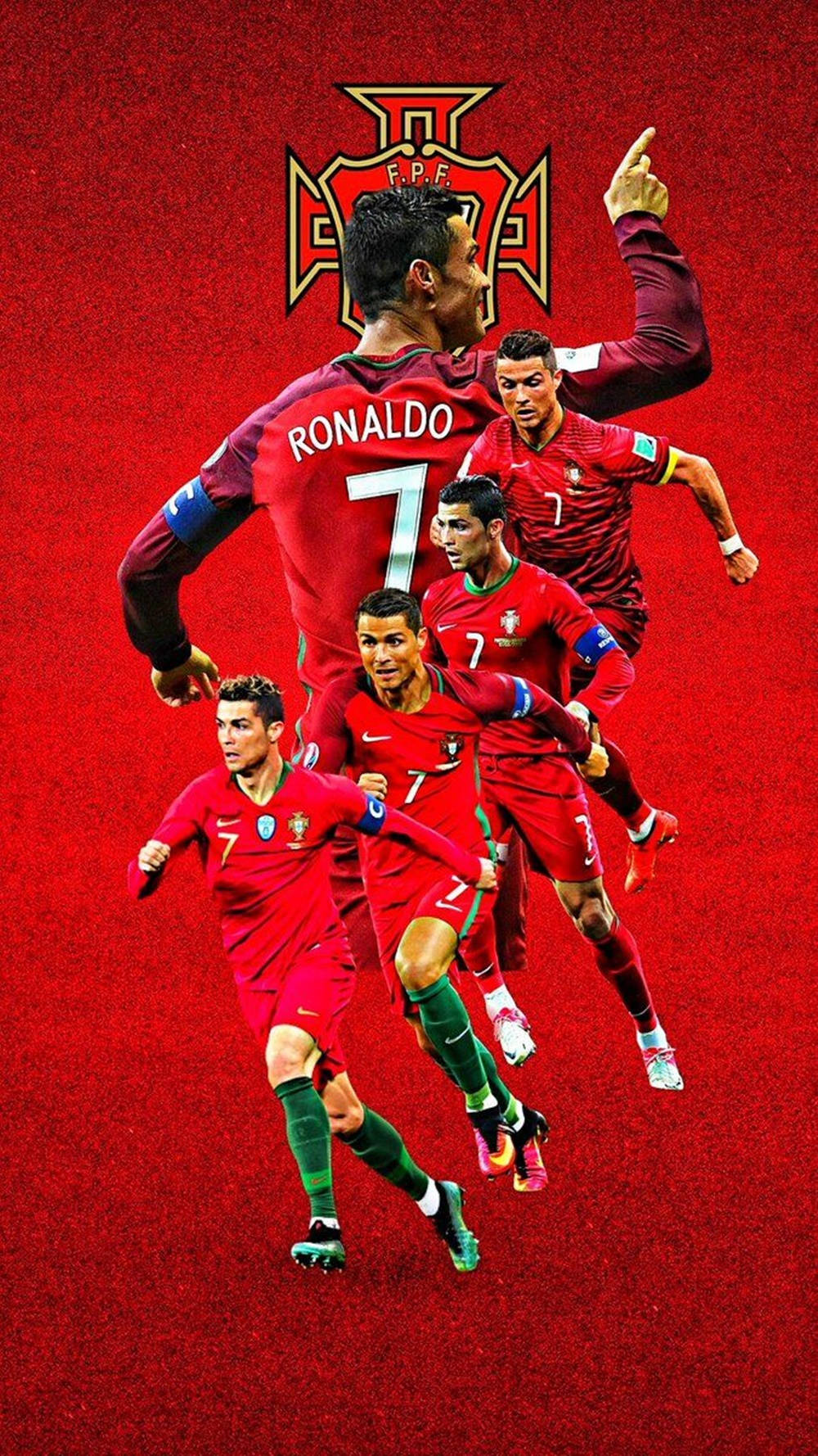 Cristiano Ronaldo Koel Speler Houding Grafiese Kuns Muurpapier