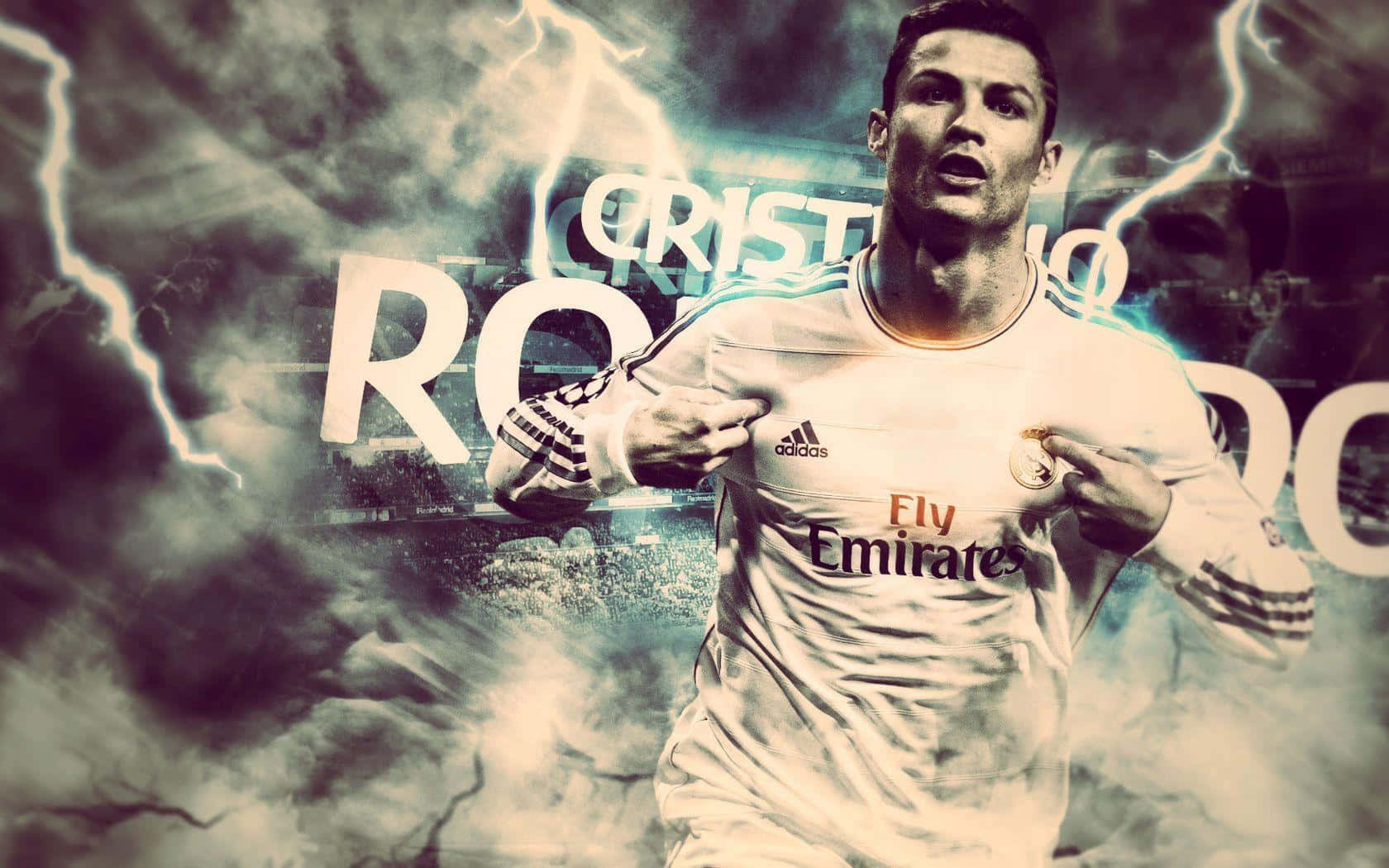Cristiano Ronaldo vier ná 'n doelpunt Muurpapier