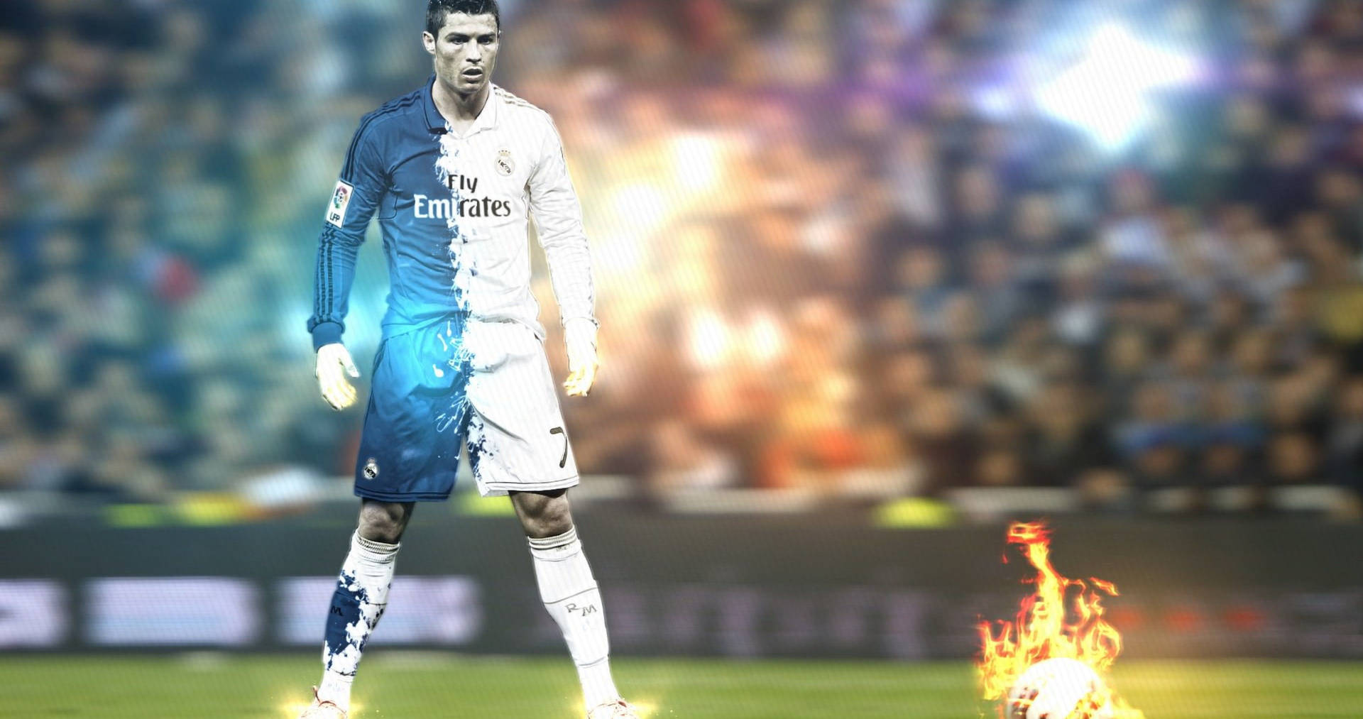 Cristiano Ronaldo Vurige Kuns-agtergrond. — Cristiano Ronaldo Muurpapier
