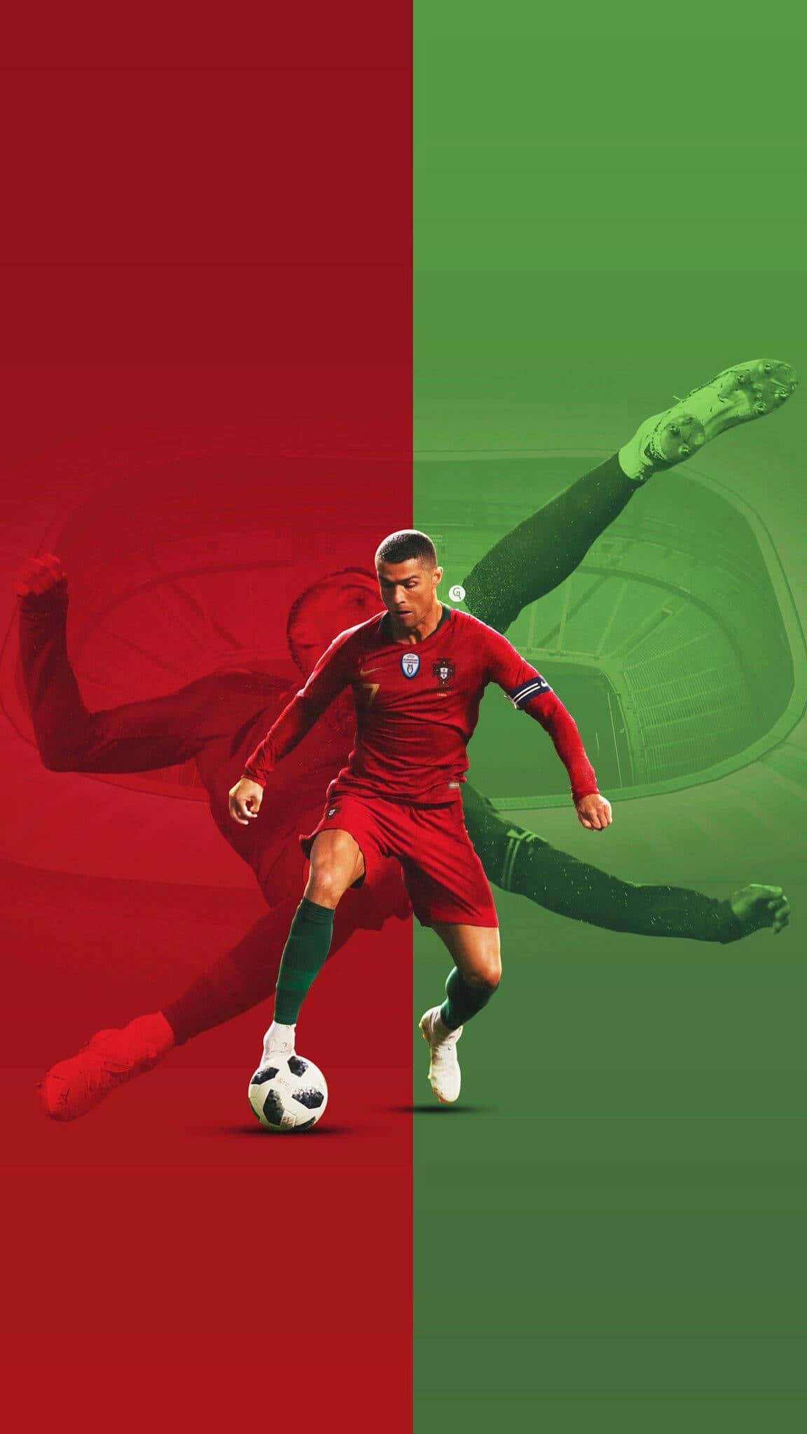 Cristiano Ronaldo in Aksie Muurpapier