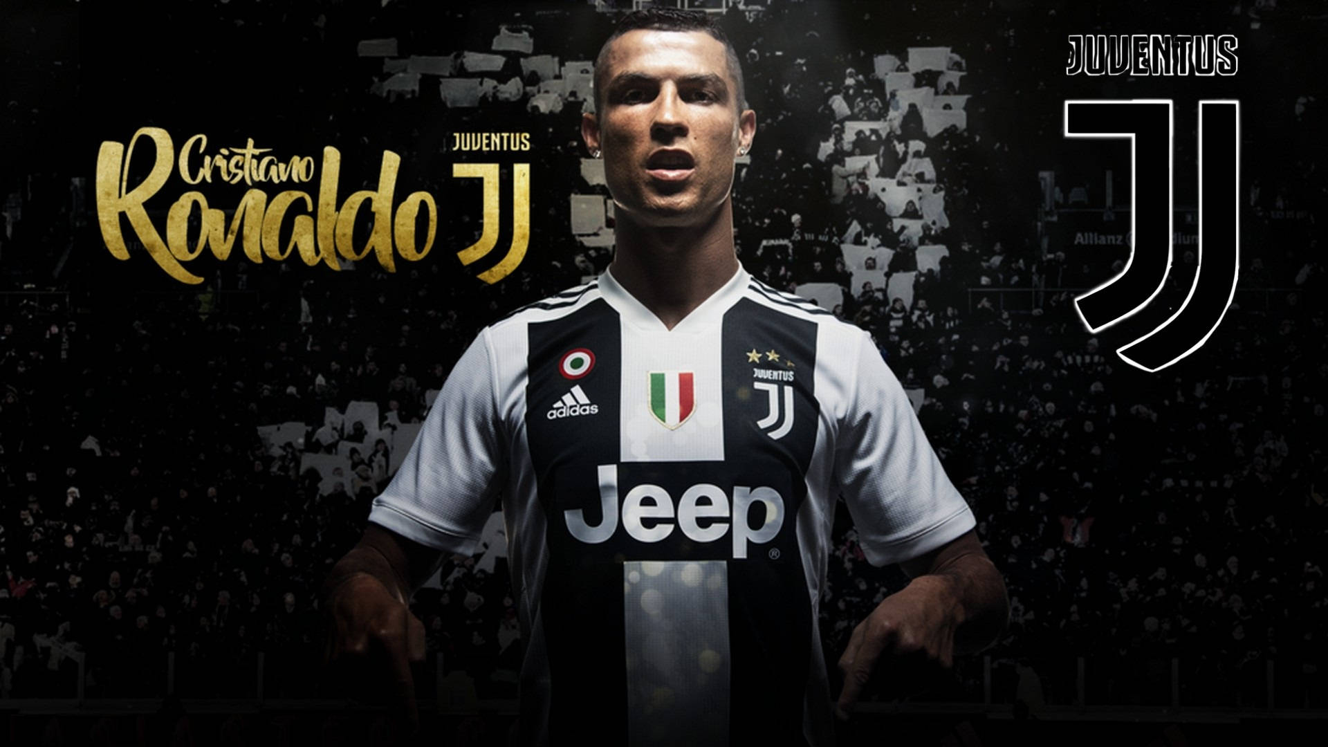 Cristiano Ronaldo in sy tuishemp terwyl hy gereed maak om die veld te betree as deel van die magtige Juventus-span Muurpapier