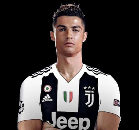 Cristiano Ronaldo Juventus Portret Muurpapier