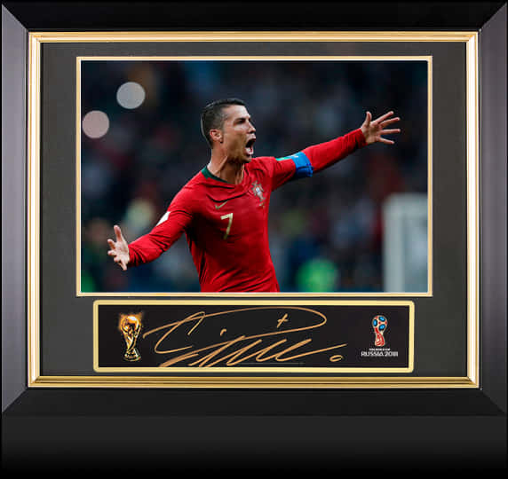 Cristiano Ronaldo Portugal viering geraamde foto Muurpapier