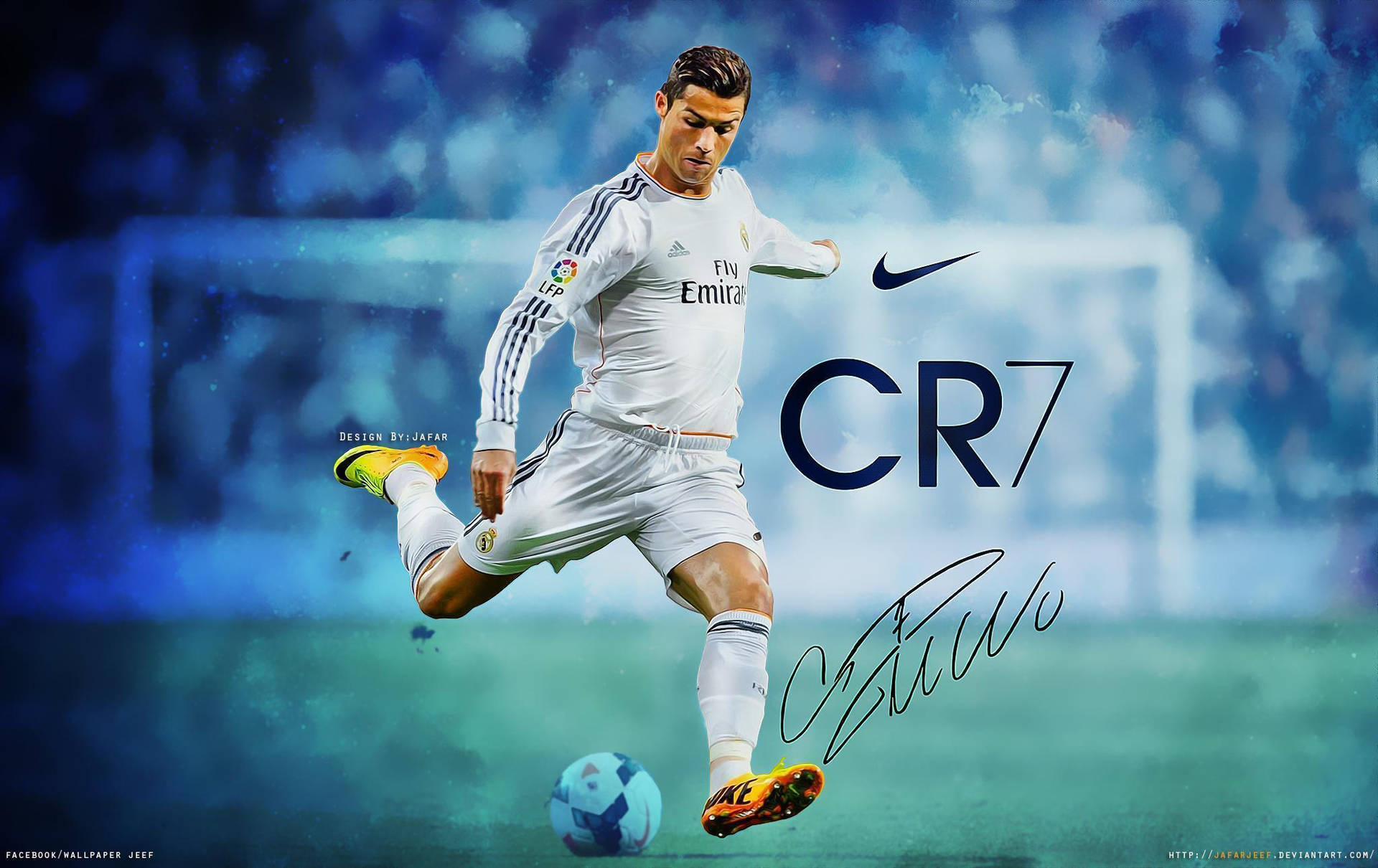 Cristiano Ronaldo-verfeffek-kunswerk-agtergrond. — Cristiano Ronaldo Muurpapier