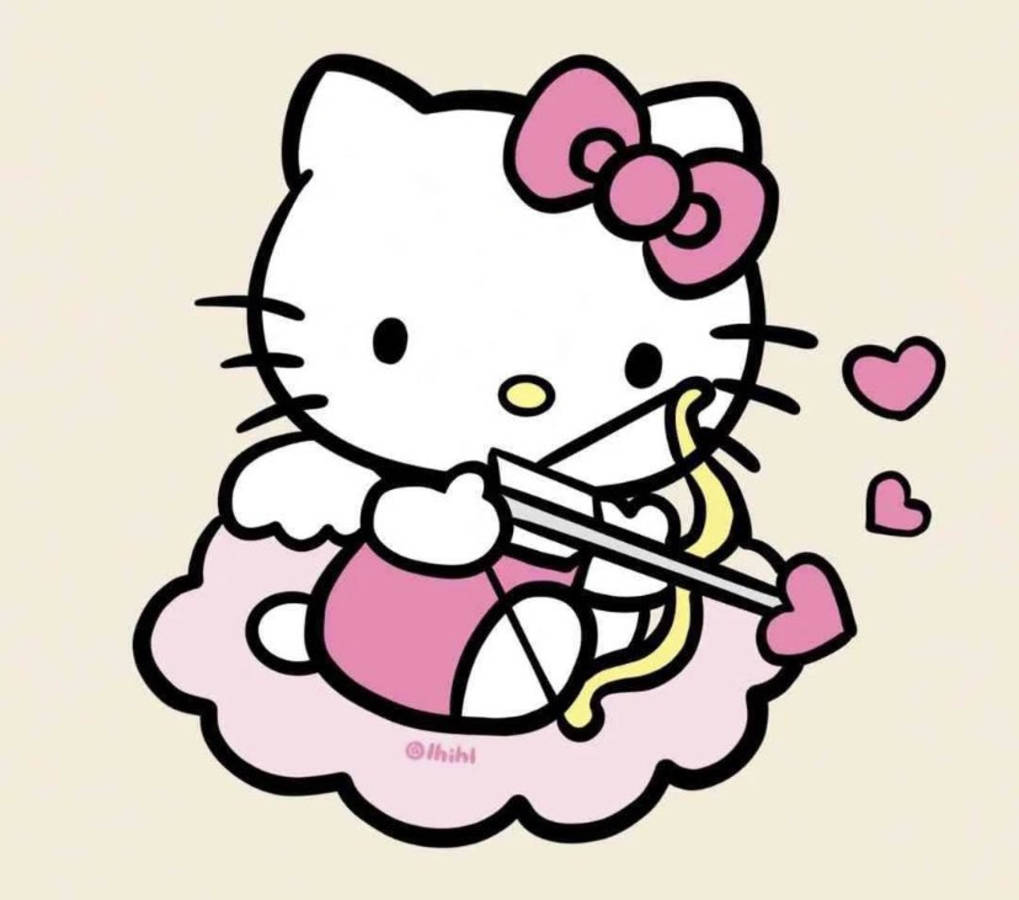 Cupido Prentjie Hello Kitty PFP Muurpapier