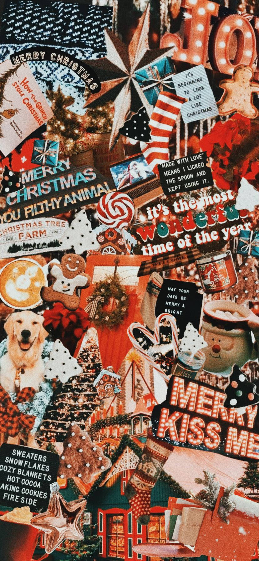 Cute Christmas iPhone Warm Light Muurpapier