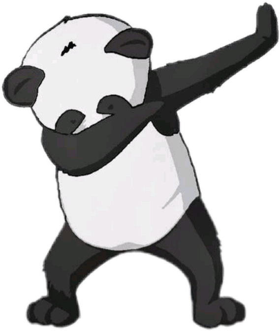 Dabbende Panda Strokieskarakter Muurpapier