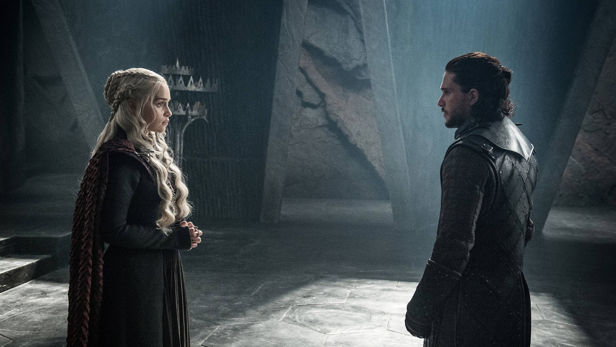 Daenerys staar na Jon Snow Game Of Thrones Muurpapier