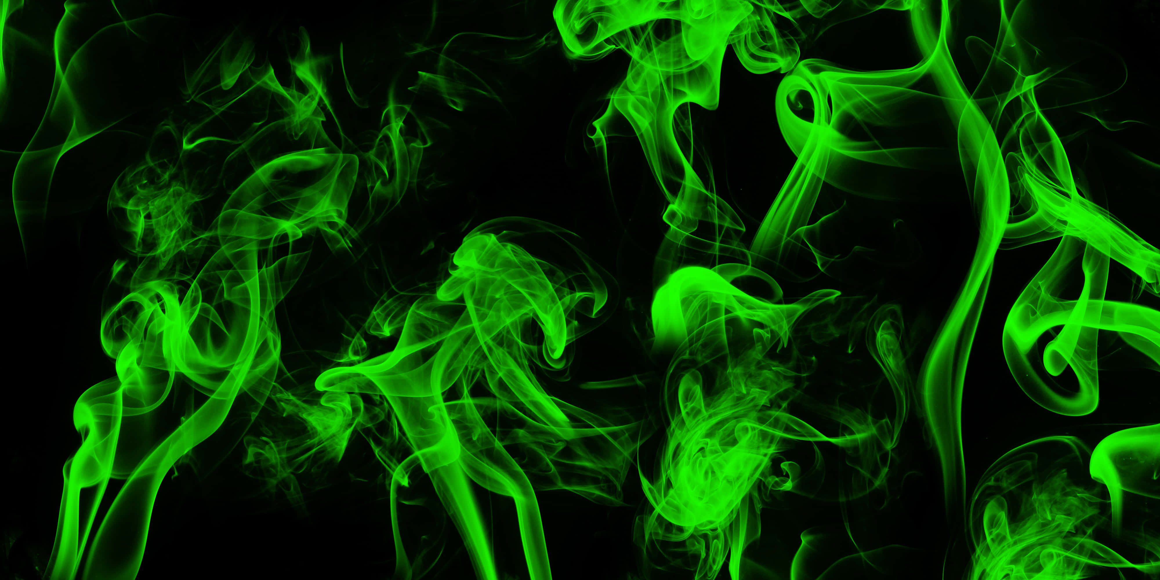 Dansende Vry Neon Groen Rook Muurpapier