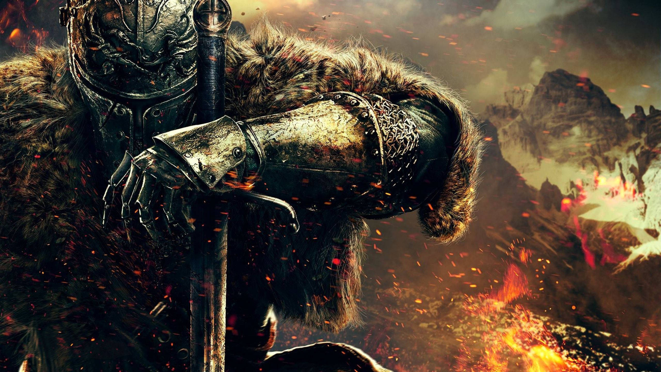 Dark Souls Ridder 1440p Speelagtergrond Muurpapier