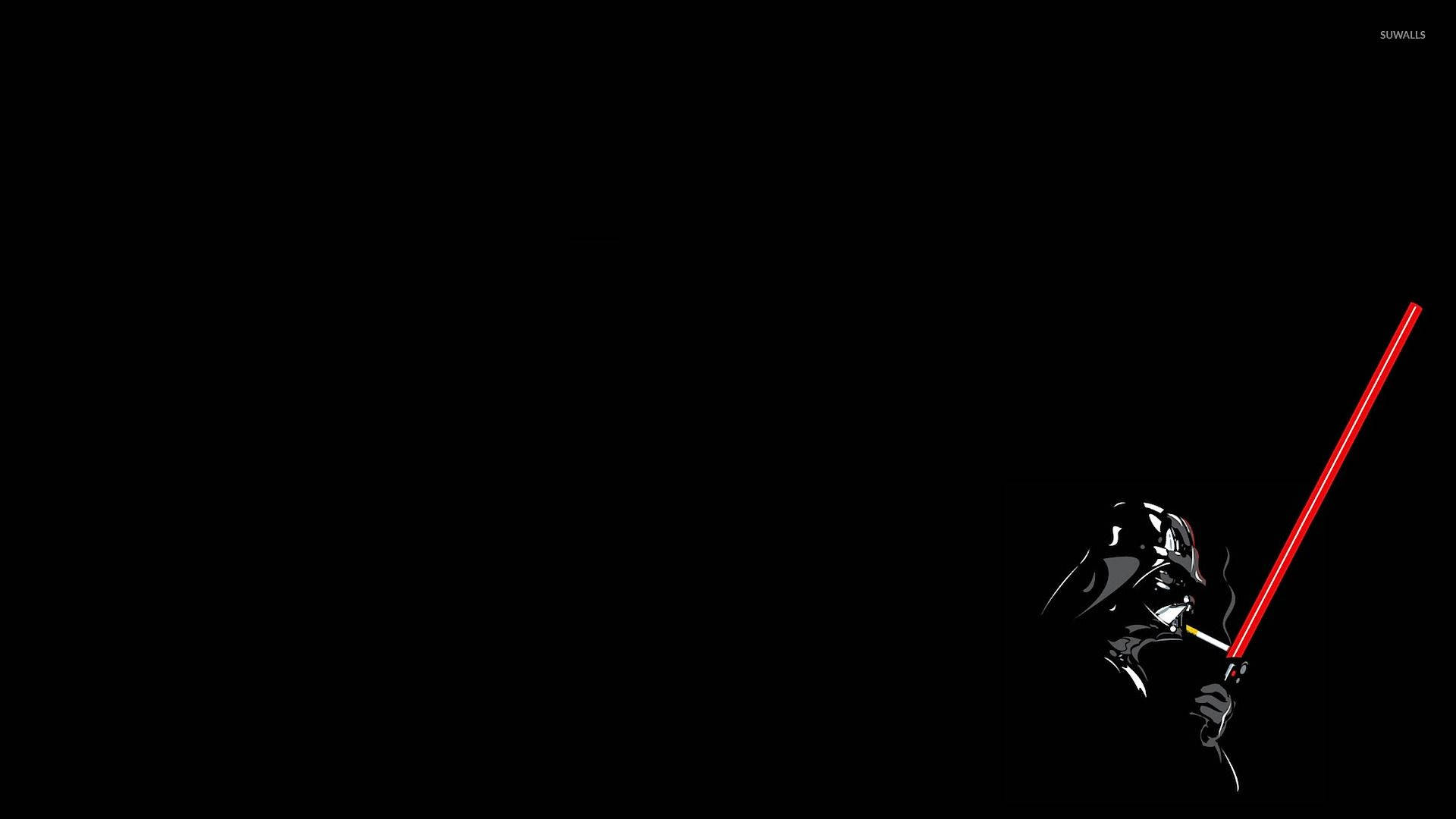 Darth Vader Star Wars minimalisties op 'n swart agtergrond. — Star Wars Muurpapier