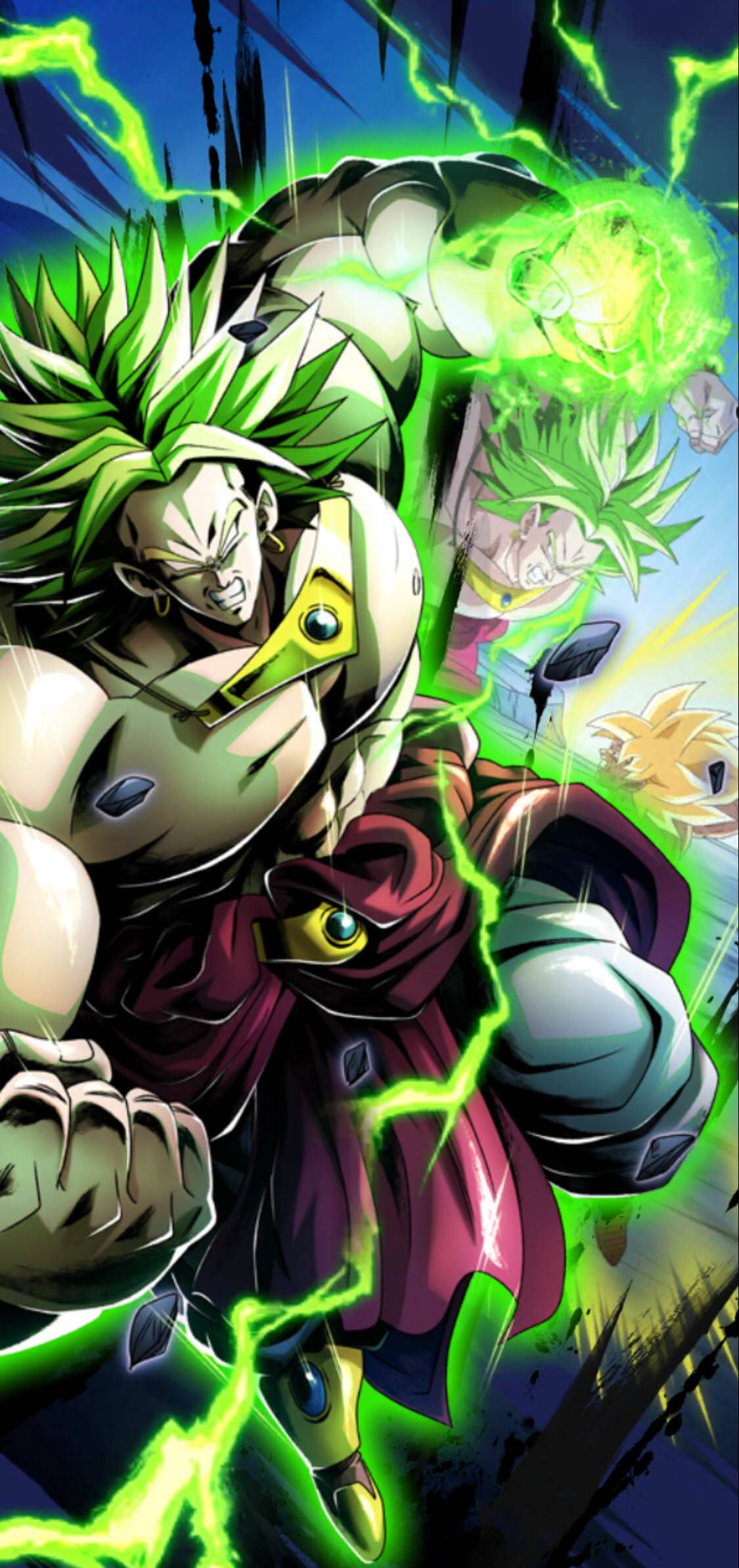 DBZ Broly SSJ Volle Krag Muurpapier