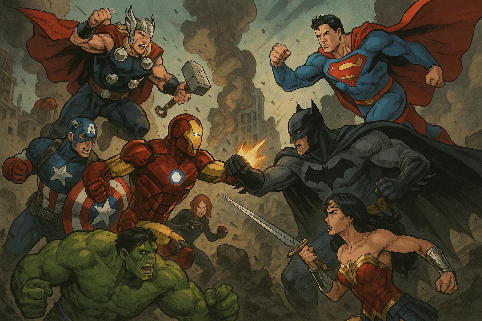 DC VS MARVEL WIE WEN??? Muurpapier