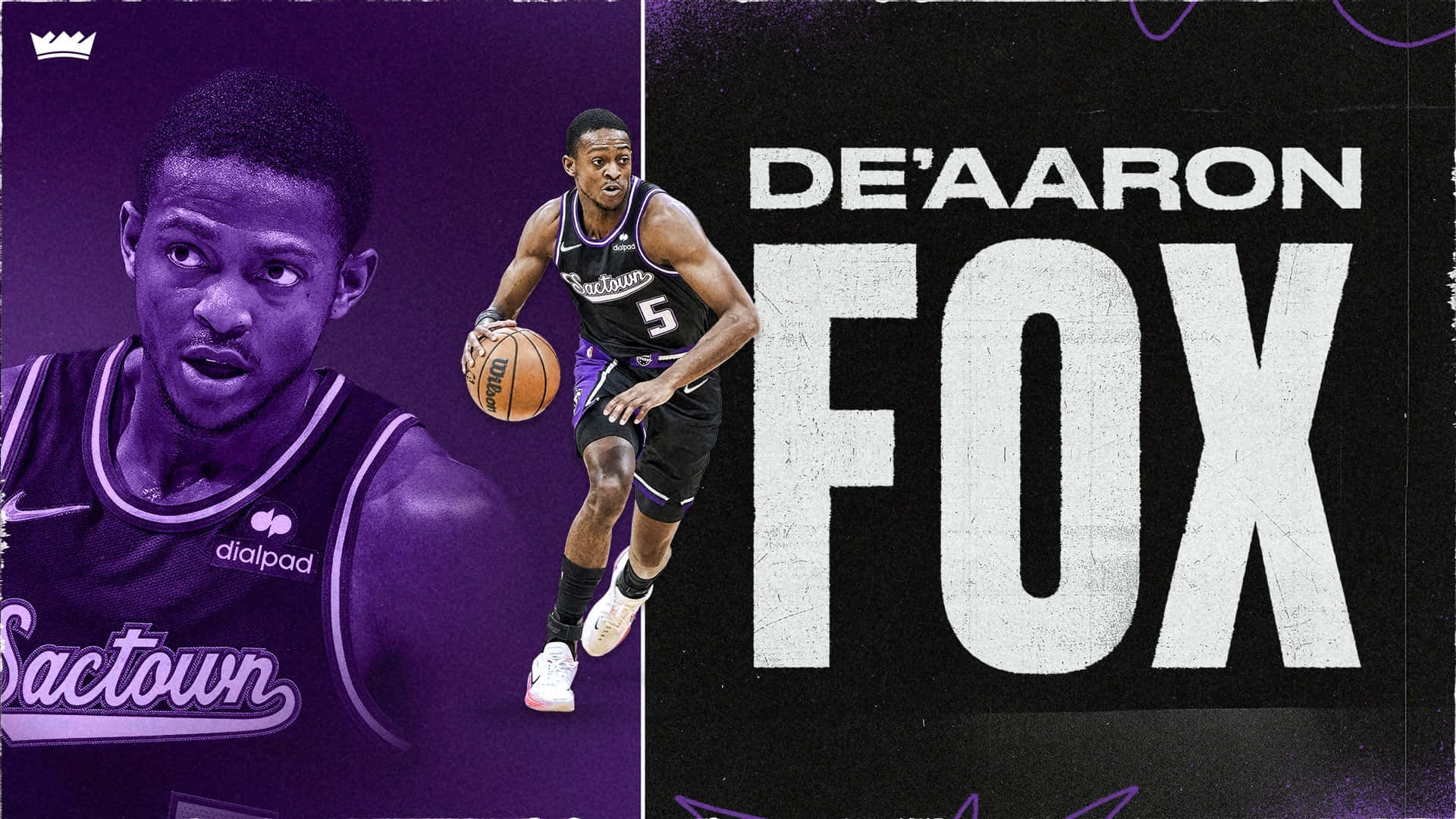 De'Aaron Fox Fan-kuns Sacramento Kings Muurpapier