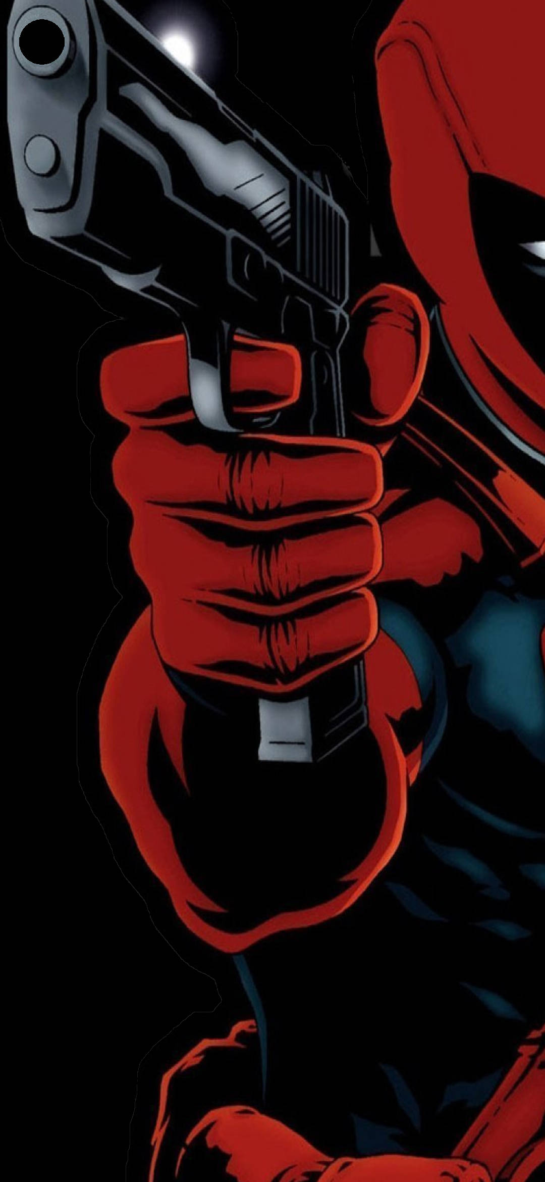 Deadpool Hou Pistool Vuisgat Muurpapier