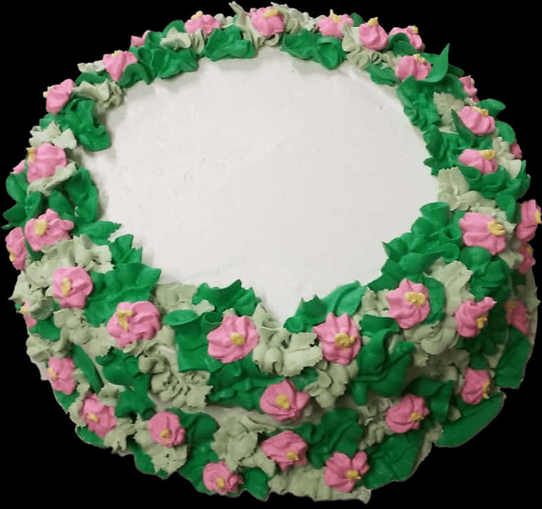 Dekoratiewe Koek met Pienk Blomme Muurpapier