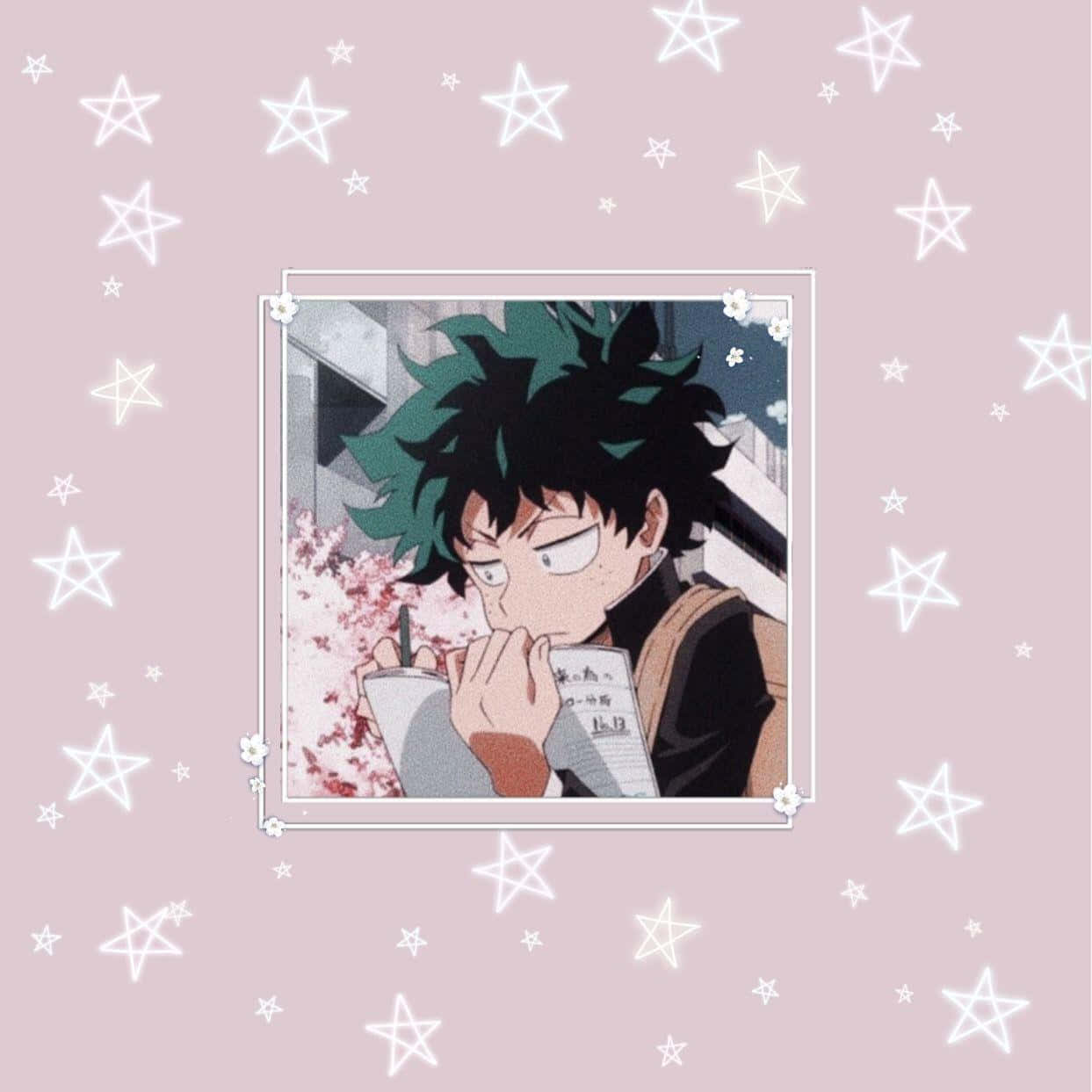 Deku Oulik Esteties Pienk Esteties Sterre Muurpapier