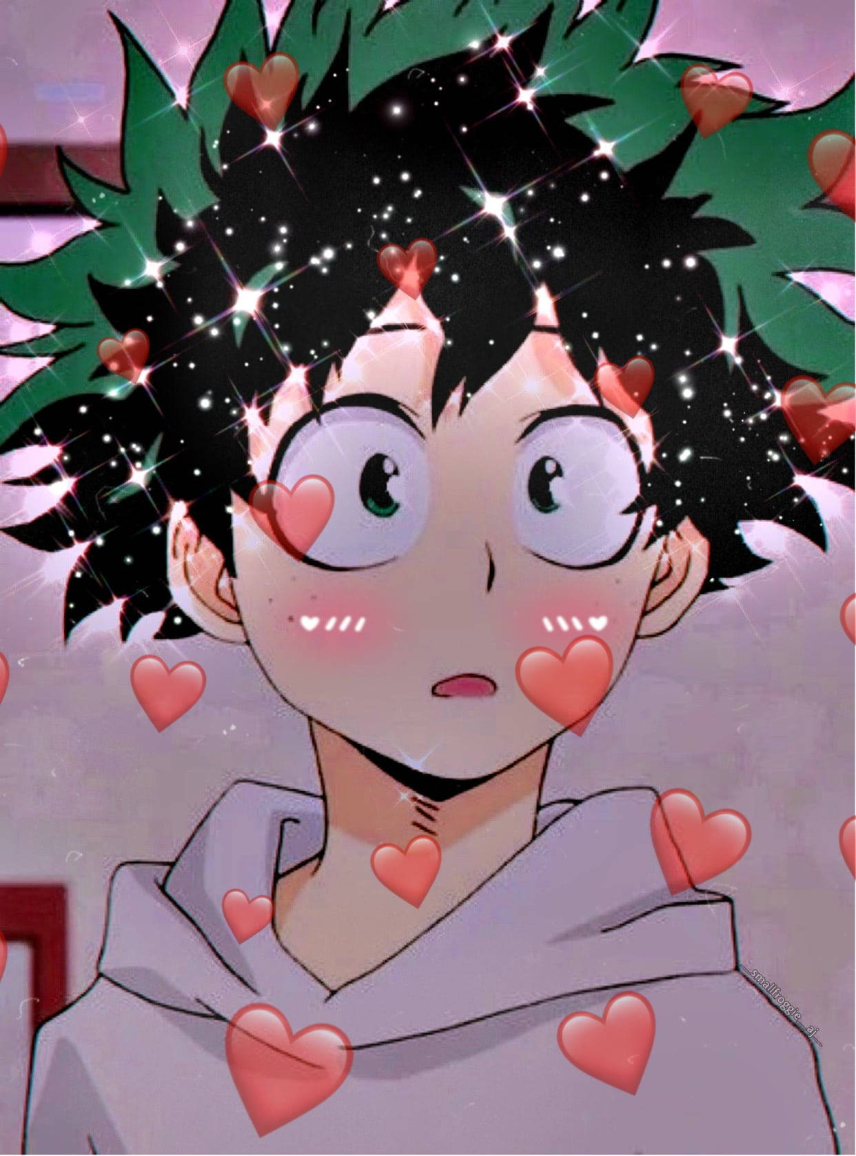 Deku Oulike Rooi Hartjies Muurpapier
